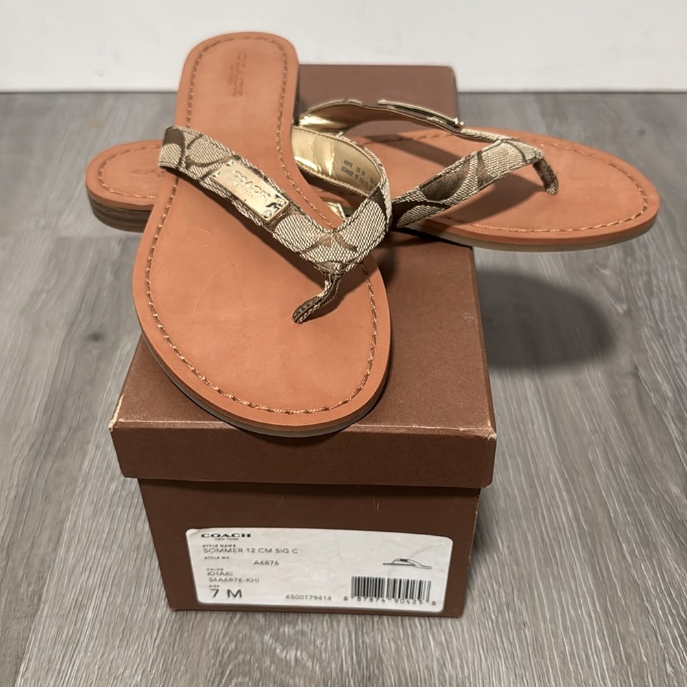 Coach Signature Sommer Brown/Tan Sandals